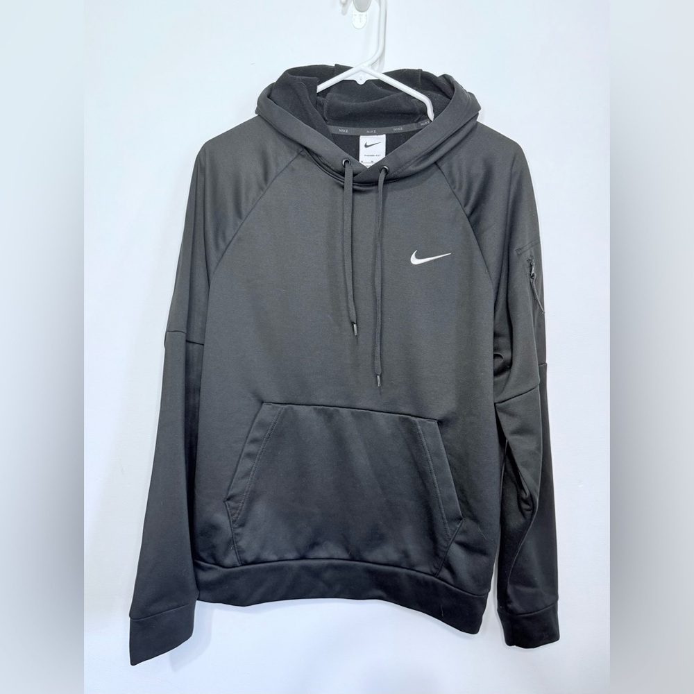 Nike Therma-Fit Black Hoodie with White Accents